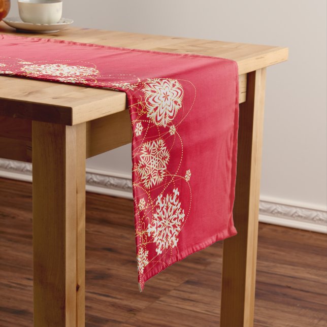 Chemin De Table Court Rouge élégant Joyeux Noël (In Situ)
