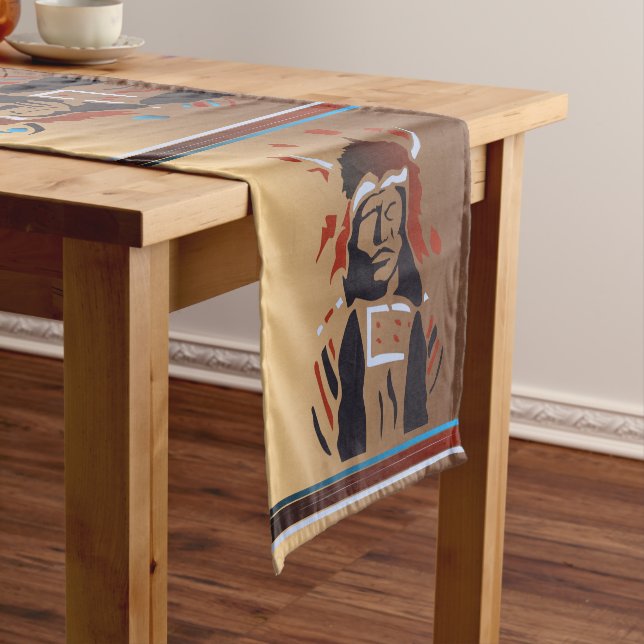 Chemin De Table Court Runner de table avec une image amérindienne (In Situ)