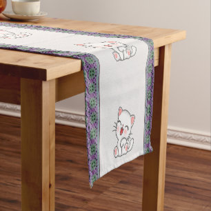 Chemin De Table Court Runner table Cat