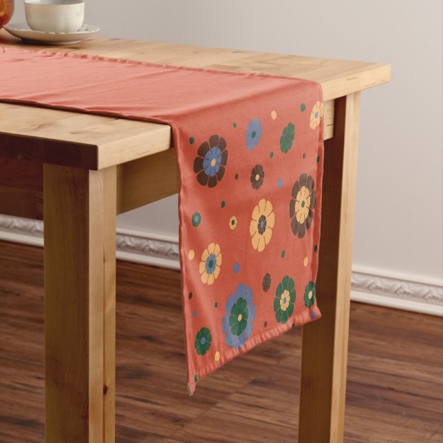 Chemin De Table Court Runner table Fleurs rétros (In Situ)