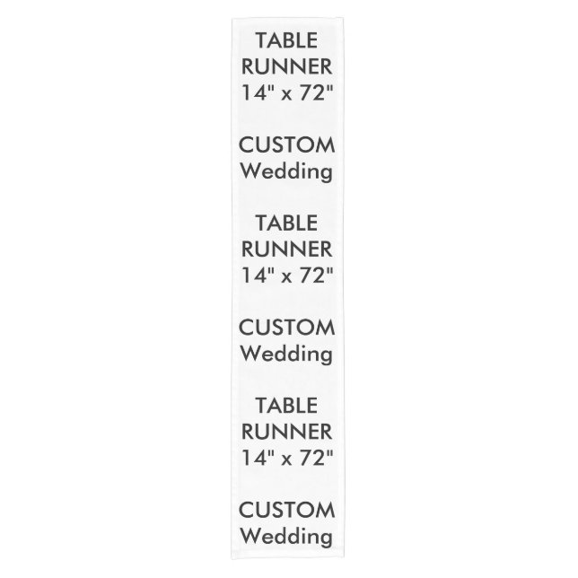 Chemin De Table Court Runner table personnalisé 14 pouces x 72 pouces (Devant)