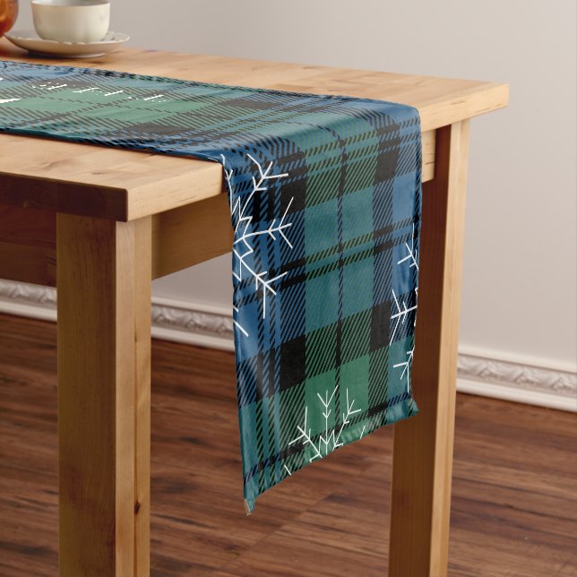 Chemin De Table Court Rustique Plaid Campbell Tartan (In Situ)