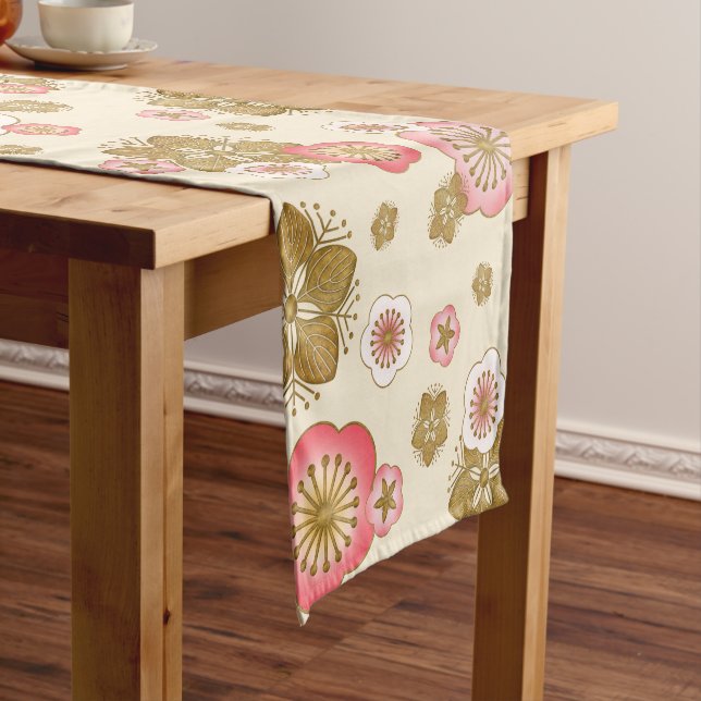 Chemin De Table Court Sakura v2 japonais motif TABLE RUNNER (In Situ)
