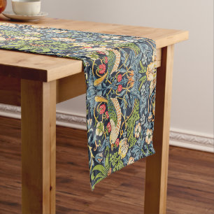 Chemin De Table Court Schéma floral William Morris Strawberry Thief