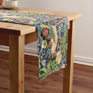 Chemin De Table Court Schéma floral William Morris Strawberry Thief