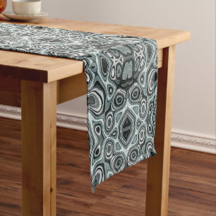 Chemin De Table Court Seafoam Turquoise Green Grey Hip Bohemian Bali Art