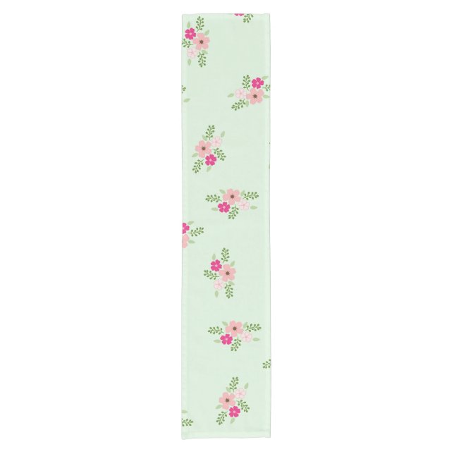 Chemin De Table Court Shabby Chic Country Nappe Florale (Devant)