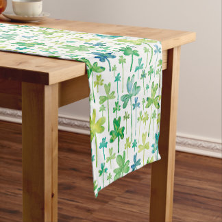 Chemin De Table Court Shamrocks St. Patrick's Day Green White