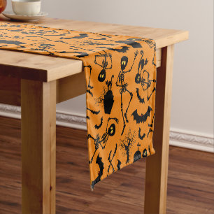 Chemin De Table Court Skeletons d'Halloween Macabre Dance
