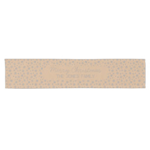 Chemin De Table Court Snowflakes personnalisés Gold Family Christmas