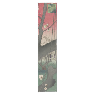 Chemin De Table Court soleil couchant japonais pruniers arbres