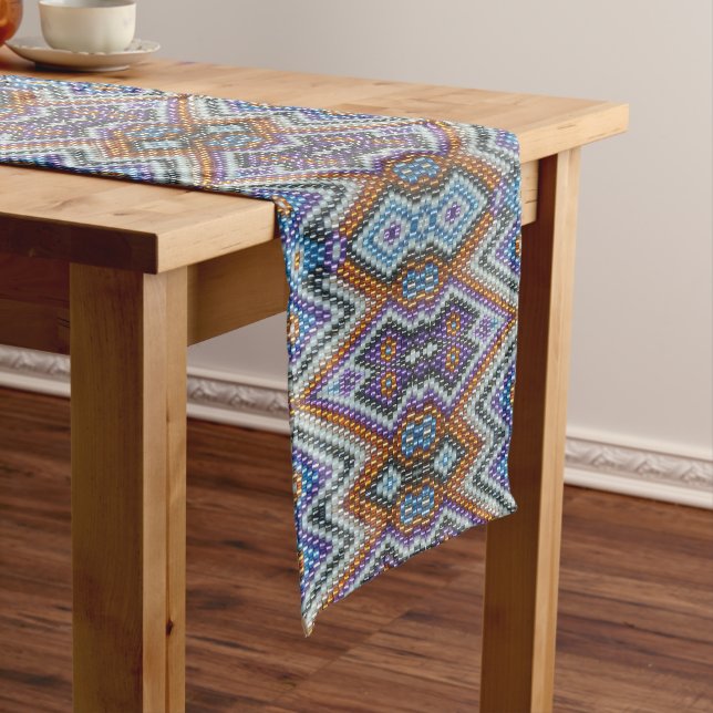 Chemin De Table Court Southwestern Bead Art (In Situ)