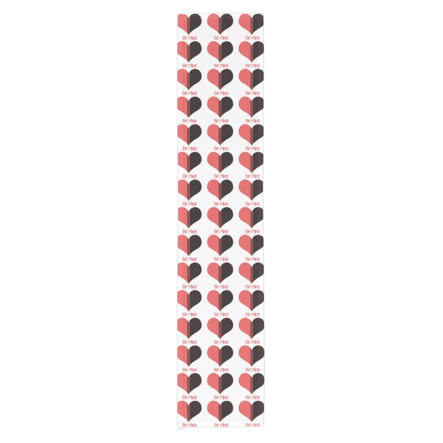 Chemin De Table Court Soyez à moi Valentine Red Stripe Heart (Devant)