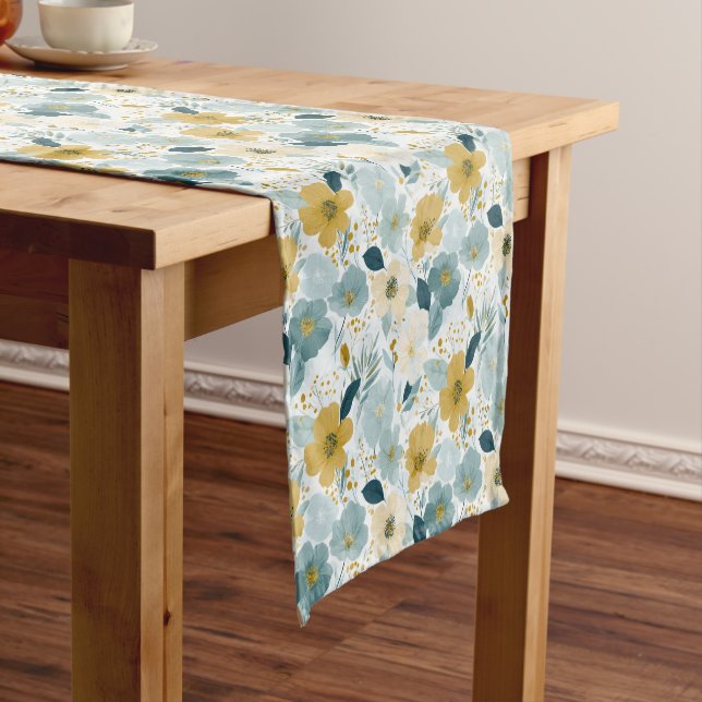 Chemin De Table Court Spring Botanical Floral  Table Runner (In Situ)