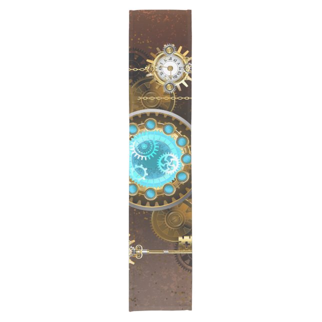 Chemin De Table Court Steampunk Arrière - plan rouillé avec des lentille (Devant)