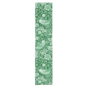 Chemin De Table Court Strawberry Thief Green, William Morris