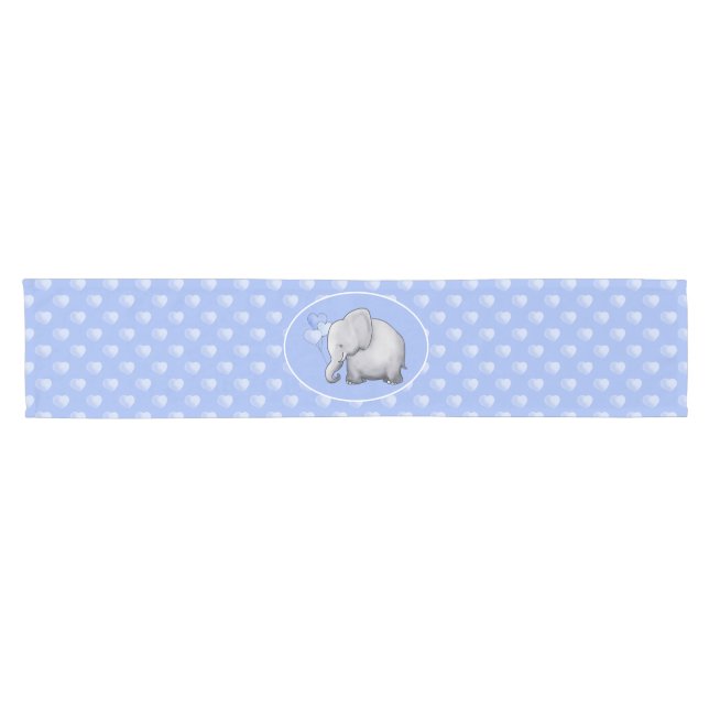 Chemin De Table Court Superbe nurserie Pois pour bébés éléphants (Horizontal)