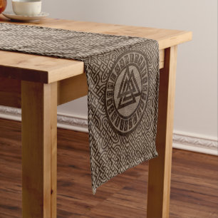 Chemin De Table Court Symbole et runes de Valknut sur le motif celtique