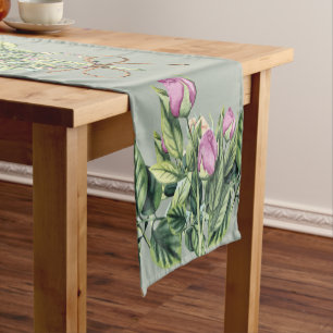Chemin De Table Court Table Runner 14" x 72" Tulipes sur la vigne en sag