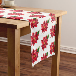 Chemin De Table Court Table Runner Noël Poinsettia