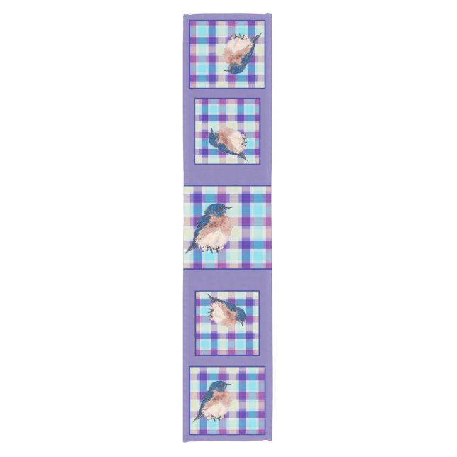 Chemin De Table Court Tablerunner Plaid Bluebird (Devant)
