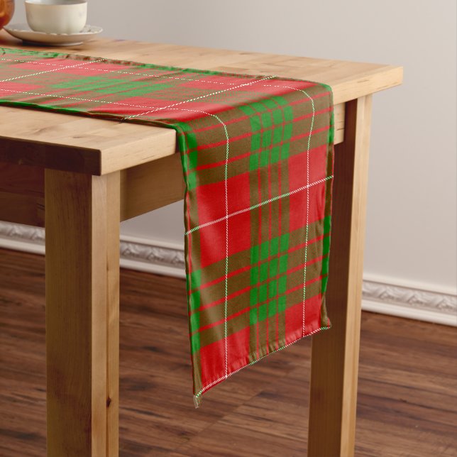 Chemin De Table Court Tartan à carreaux festif vert et rouge (In Situ)