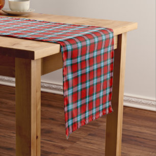 Chemin De Table Court Tartan lumineux de rouge de MacLaine de clan et de