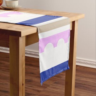 Chemin De Table Court Taupe rose Bleu Bleu Bleu Bleu Motif de la saint-j