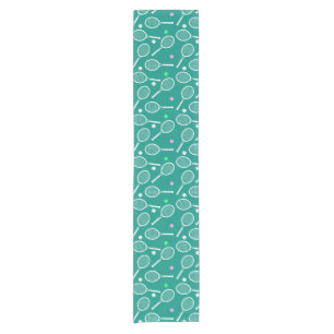 Chemin De Table Court Tennis Racket Motif Green