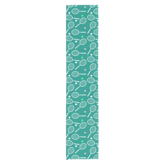 Chemin De Table Court Tennis Racket Motif Green (Devant)