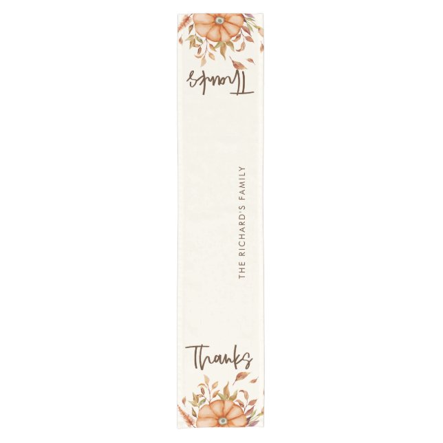 Chemin De Table Court Thanksgiving Dîner Invitation Boho Theme (Devant)