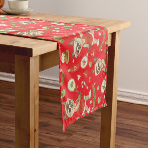Chemin De Table Court Thème de Noël de tennis pour Amoureux de les chats