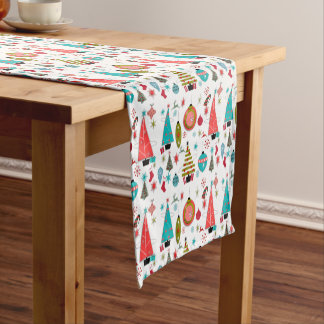 Chemin De Table Court Thème de Noël du milieu du siècle  
