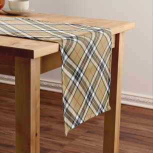 Chemin De Table Court Thomson Camel Tartan Plaid Family Mode Motif