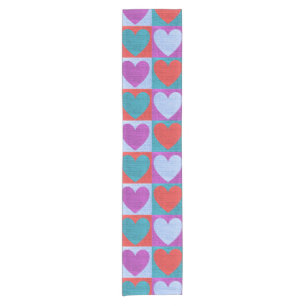 Chemin De Table Court toile de jute rustique de motif de valentine