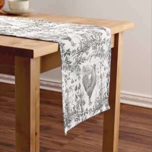Chemin De Table Court Toile Vintage classique grise grise grise florale