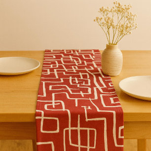 Chemin De Table Court Tourner & Tourner Rouge Blanc