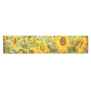 Chemin De Table Court Tournesol Jaune Vert Russe Vintage