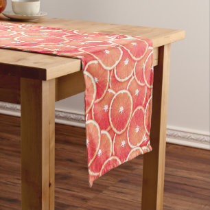 Chemin De Table Court Tranches de pamplemousse rose