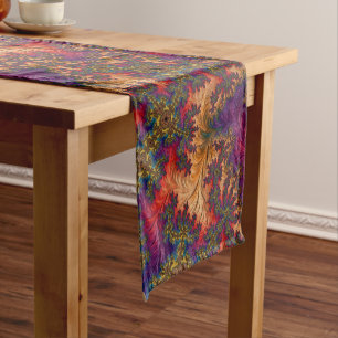 Chemin De Table Court Tripant Branches Abstraites Dazzlantes Fractales