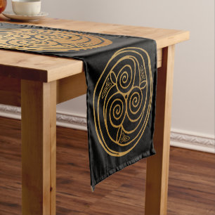 Chemin De Table Court Triple Celtic Knot Swirl Mandala Table Runer