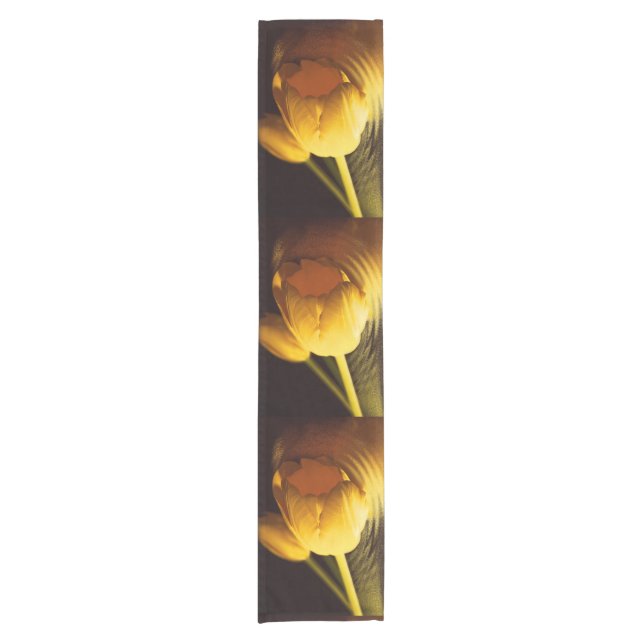 Chemin De Table Court Tulipe jaune romantique (Devant)