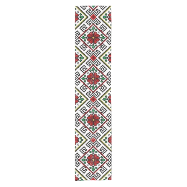 Chemin De Table Court Ukrainien traditionnel Coureur de table de Noël (Devant)