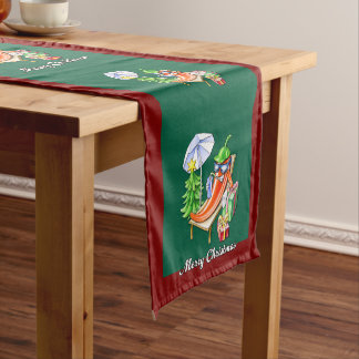 Chemin De Table Court Un bon Noël chili sous le soleil et l'arbre