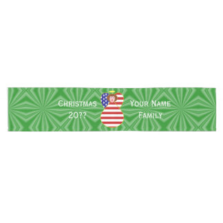 Chemin De Table Court USA Red Hair Angel Noël Drapeau personnalisé
