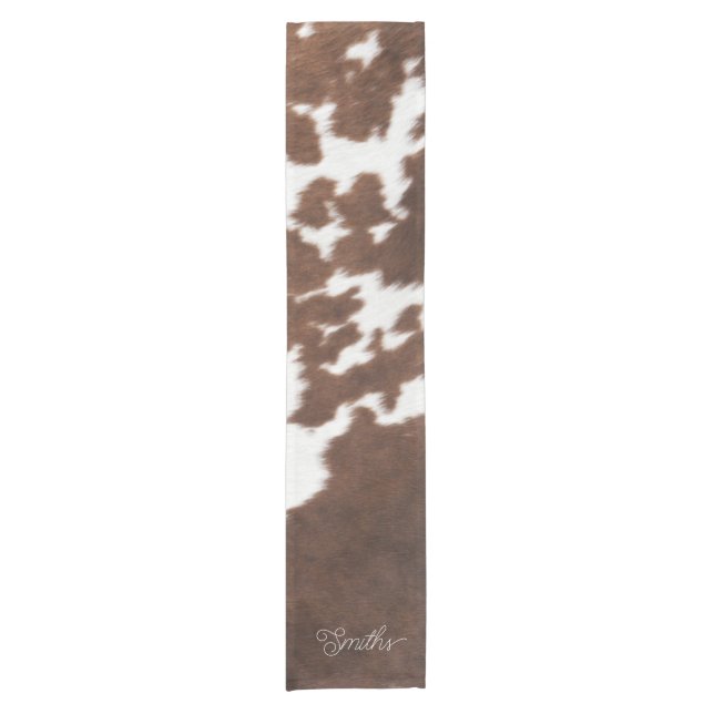 Chemin De Table Court Vachette Brown et blanche (Devant)