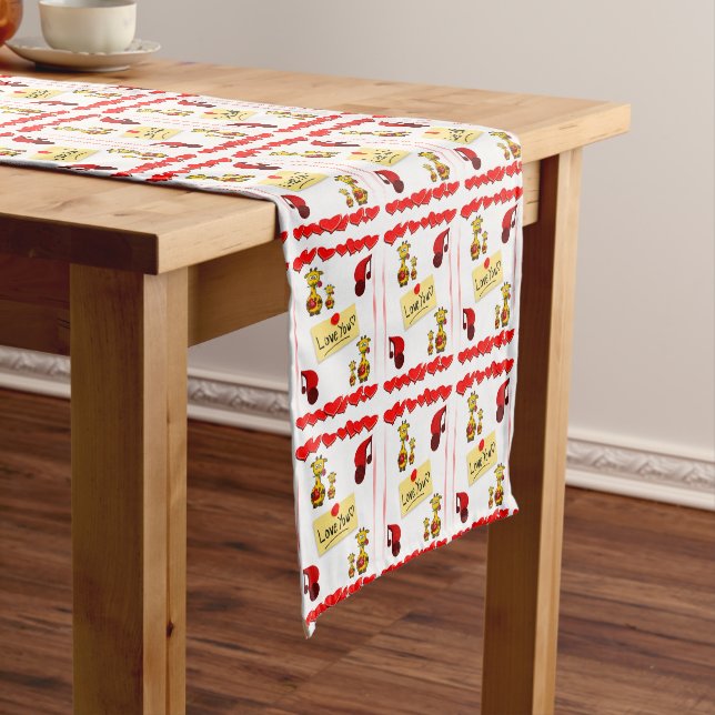 Chemin De Table Court Valentines Giraffe, coureur de nappes (In Situ)