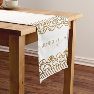 Chemin De Table Court Ventilateur Gold Art Déco Gatsby Mariage Table Run