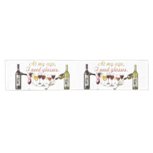 Chemin De Table Court Verres à vin SlipperyJoe's jeu de mots coquin roug