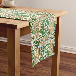 Chemin De Table Court Victorian Era Art Nouveau Four Lizards Motif